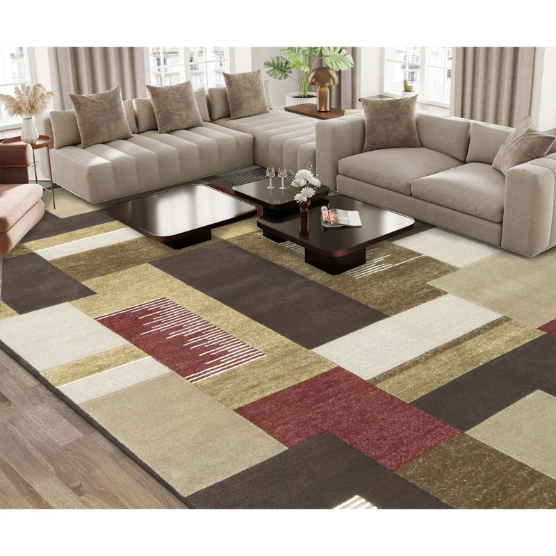 Area Rug in Beige/Rust