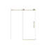 Porte de douche sans cadre l 44 à 48 po x H 76 po, verre trempé transparent de 1/4 po (6 mm), film antidéflagrant, poignée en acier inoxydable, or brossé