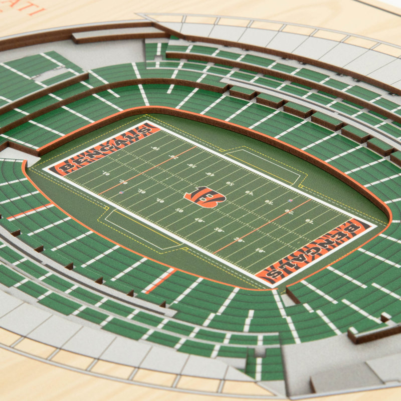 Art mural NFL 5 couches Stadiumview, Bengals de Cincinnati, Bleu sarcelle