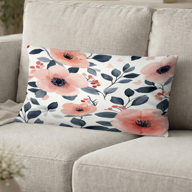 Coussin Floral, H 12 po x l 20 po