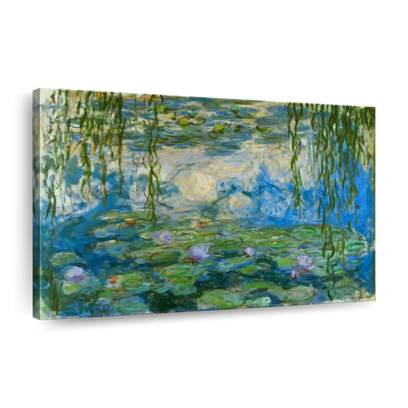 Paysage abstrait, nénuphars sur toile, H 8 po x l 12 po x P 1 po