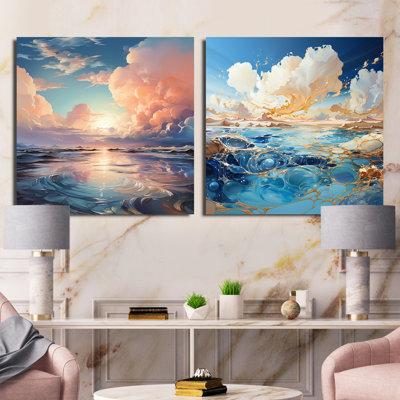 «Clouds Charm», ensemble de 2 collages carrés