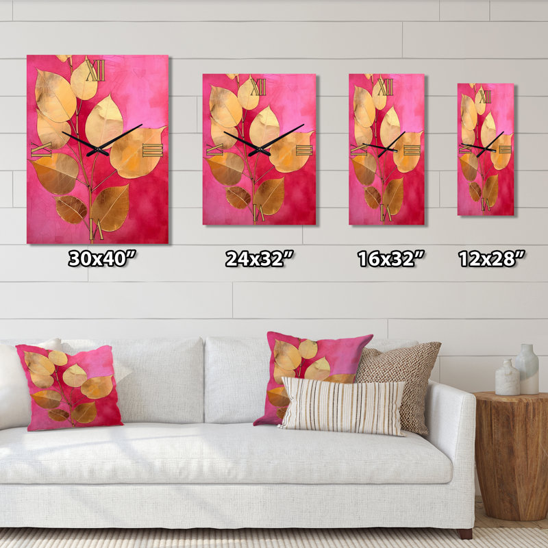 Horloge murale rose et or rose Harmony II, Grand