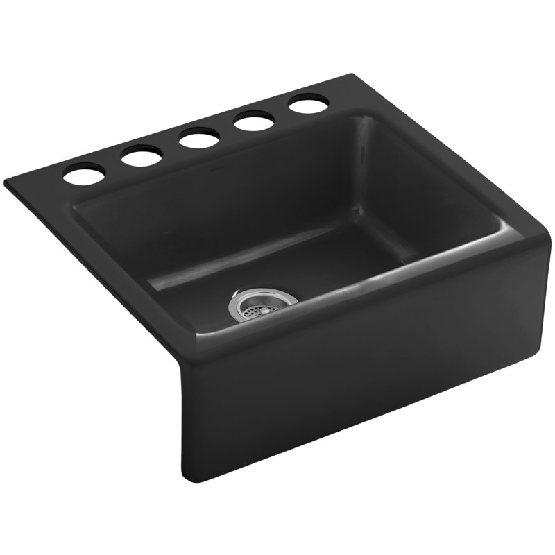 Évier de cuisine de ferme L 25 po x l 22 po Alcott ™, Noir