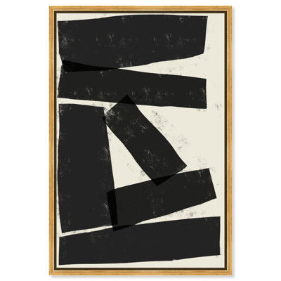 Black And White 2 1 Canvas Abstract Print by Oliver Gal, Black Frame, 10 x 15