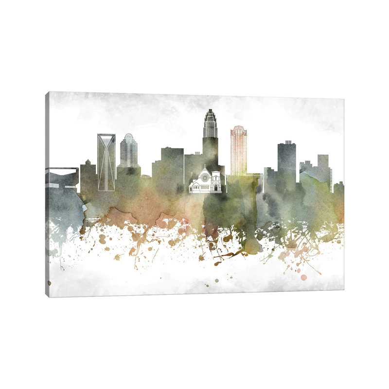 Charlotte Skyline by WallDecorAddict - Wrapped Canvas Print, 66.04 cm H x 45.72 cm W x 3.175 cm D
