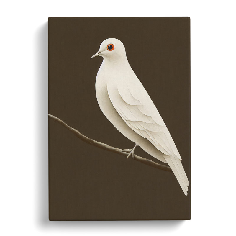 Ardi Dove Bird Resting - Wall Art, 50cm H x 35cm W x 3cm D, Canvas