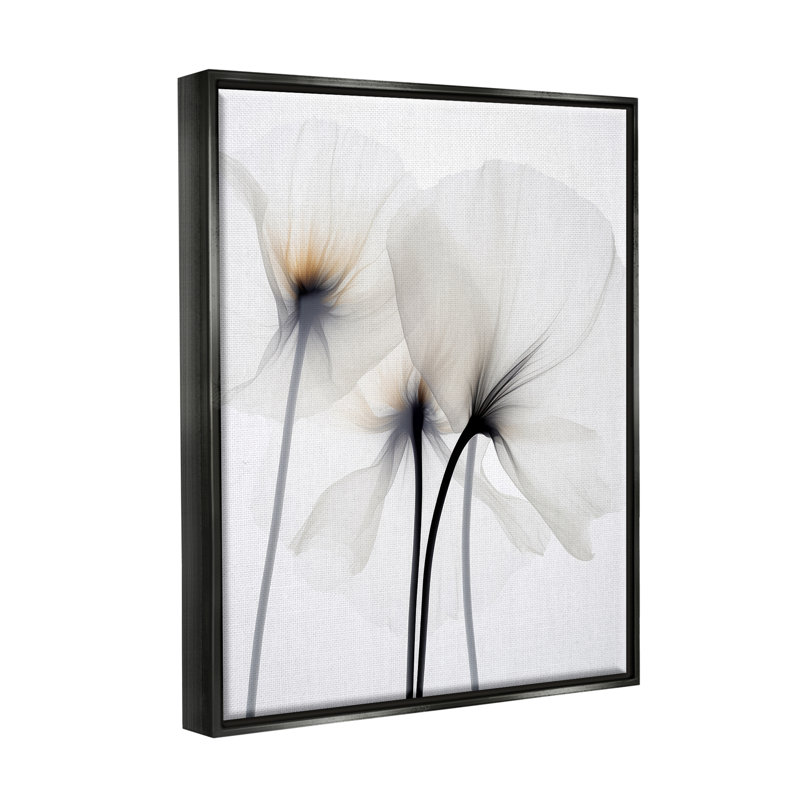 "White Poppy", reproduction d'art sur toile par Irena Orlov, H 20 po x l 16 po x P 1,7 po, Cadre flottant noir de jais