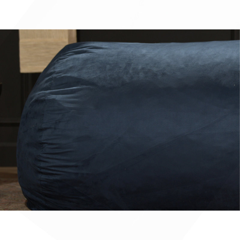 Jasper Traditional Cylindrical Suede Bean Bag, Blue, Blue Fabric