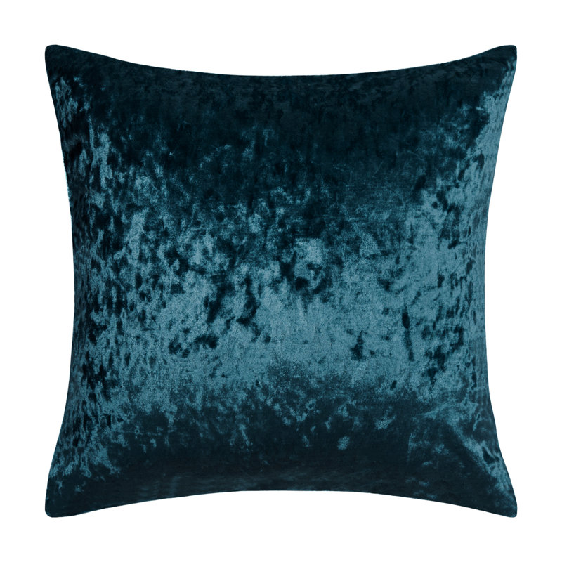 Velvet Reversible Throw Pillow, 18" H x 18" W, Sea Blue