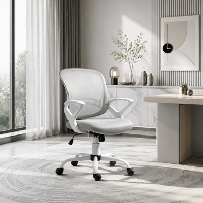 Chaise de bureau en maille à dossier moyen avec fonction berçante