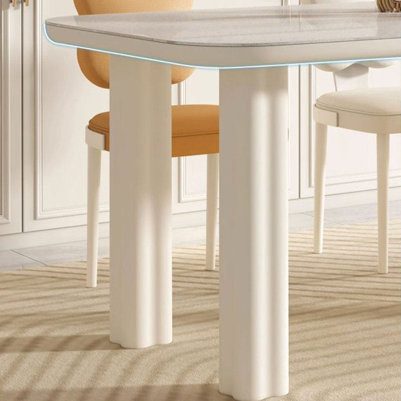 Ensemble de tables de salle à manger simples de style crème moderne, H 29,52 po x L 62,99 po x l 31,49 po