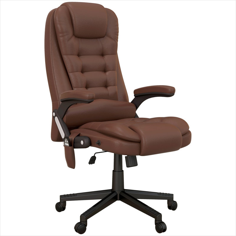 Chaises de bureau télécommandées brunes, 25,5 x 28 x 47,2 po, avec siège inclinable et réglable