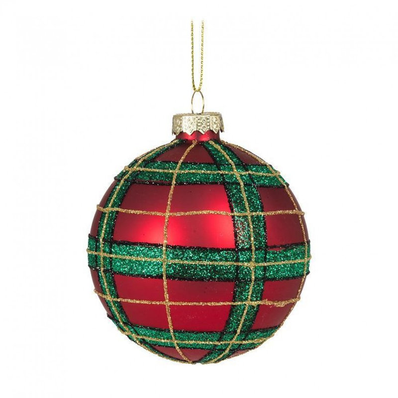 Ornement boule de tartan