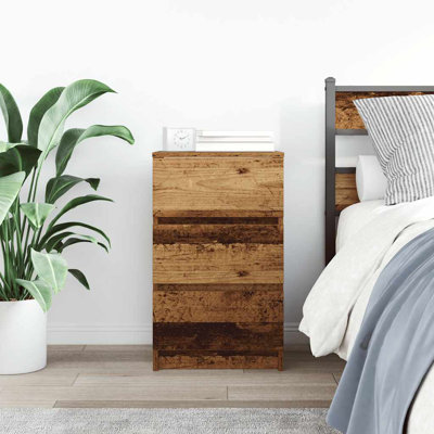 Bedside Cabinet With 3 Drawers 39X35x65 Cm