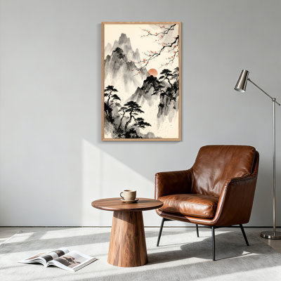 Ensemble de 1 tableau sur toile représentant un pin des montagnes