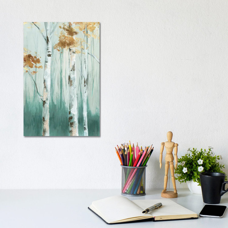 Birch Ale II by Eva Watts - Wrapped Canvas Painting, 20.32 cm H x 30.48 cm W