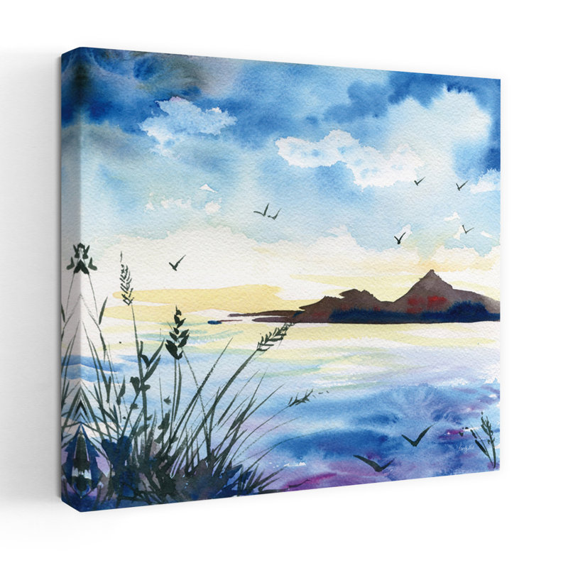 Crépuscule, art contemporain, H 18 po x l 18 po