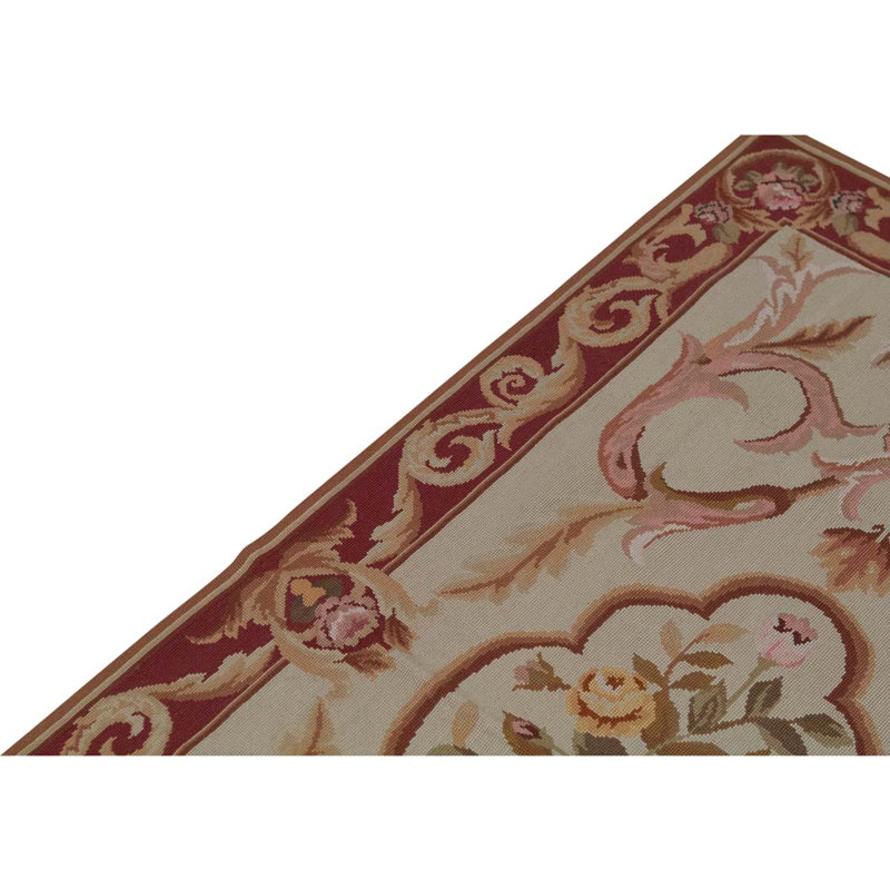 Tapis oriental rouge / blanc noué à la main de haute qualité