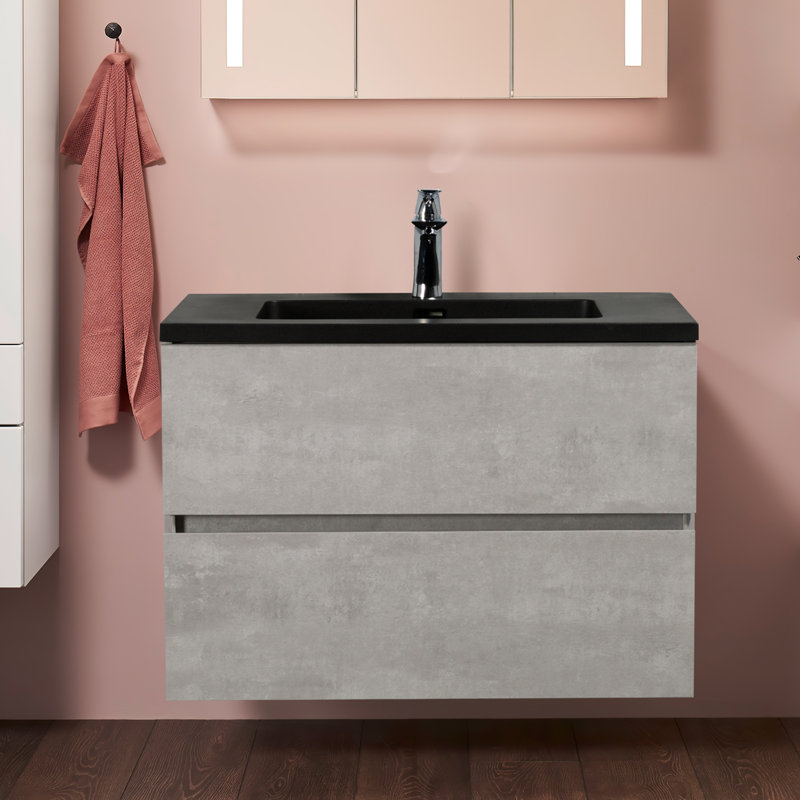 23.62'' Single Bathroom Vanity with Resin Top