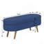 Banc de rangement repose-pieds ovale, pieds en bois d'hévéa, BLEU (43,5 po x 16 po x 16 po)