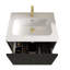 Meuble-lavabo de salle de bain 24 po - Chêne noir rayé, lavabo en céramique blanche, texture pratique en chêne, élégance