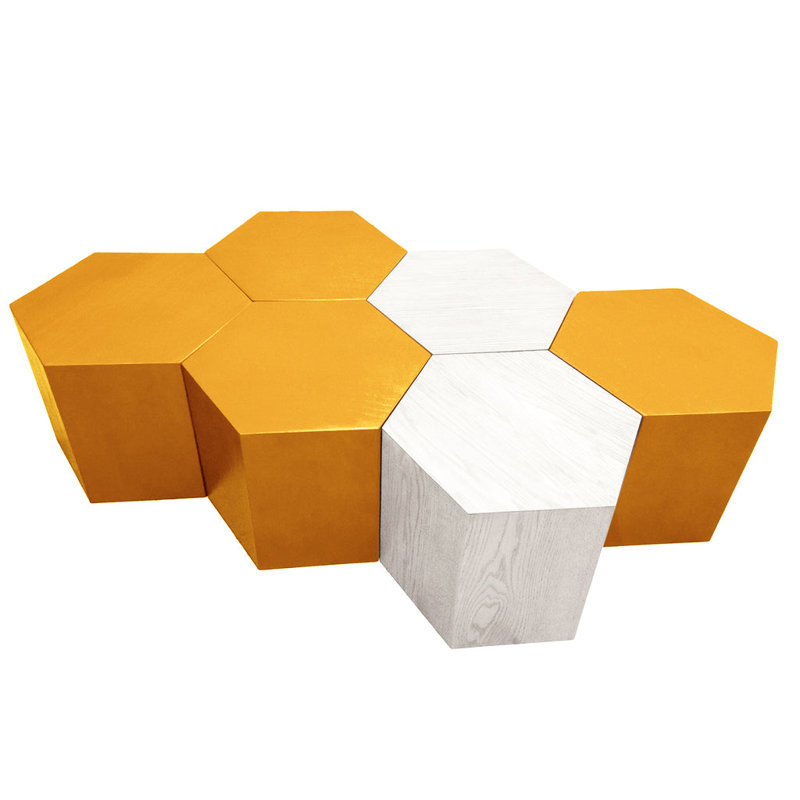 Coffee Table, 16" H x 40" L x 40" W, Matte Gray