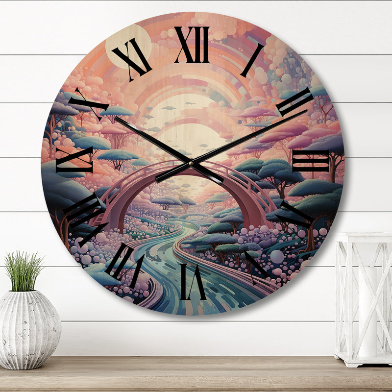 Horloge murale Coral Bridge Dreamy Passage Pointillism II - Pointillism, Moyenne