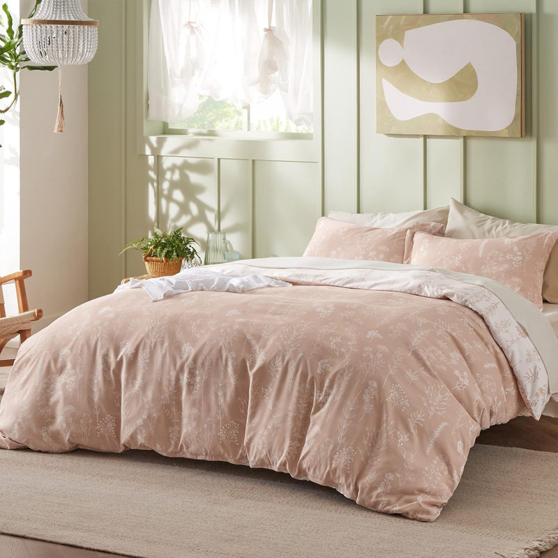 Bedsure Full Comforter Set – 3-Piece Dusty Rose Botanical Floral Bedding, Reversible Soft Comforter with 2 Pillow Shams, Perfect for Spring Refresh & Cozy Bedroom Decor