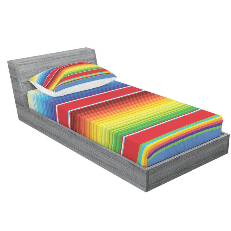 Microfiber Striped Sheet Set, Twin XL Sheet Set with Fitted Sheet
