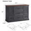 Buffet Odhin 47 po avec 5 tiroirs, armoire en bois rustique avec porte de grange-1055497863