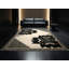 Tapis marocain doux et moelleux de style bohémien beige - reliure noire-1586985508