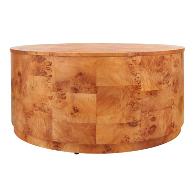 Gintare Arsenio Burl Wood Round Coffee Table