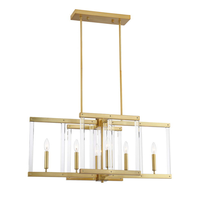 Lustre géométrique unique à 6 lumières Gerhard, Laiton poli