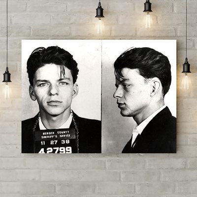 Frank Sinatra Police Mugshot - No Frame Print on Canvas