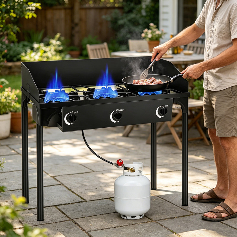 3 Burner Camping Stove (Black)