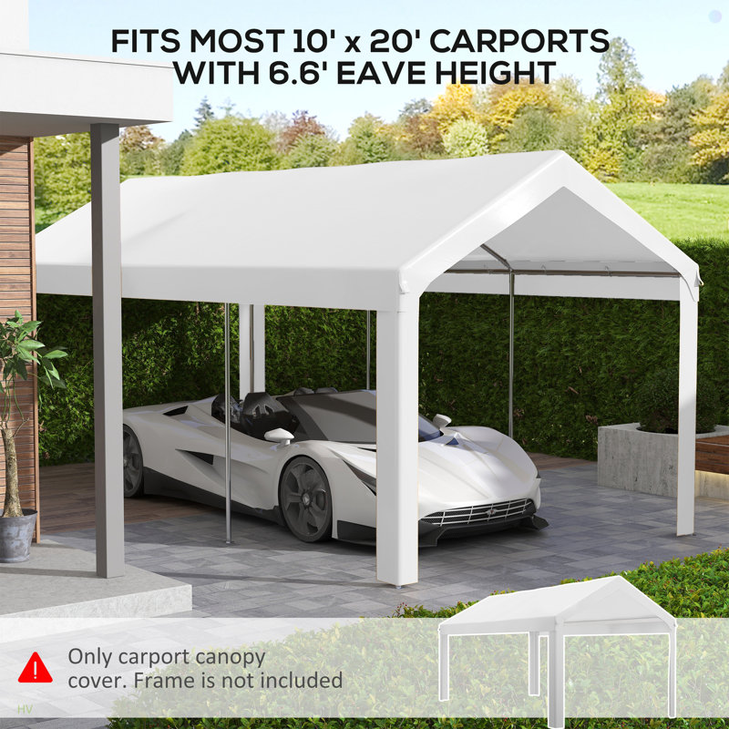 Housse de remplacement pour auvent pour abri d'auto, abri de garage portatif résistant aux rayons UV et à l'eau avec cordons élastiques