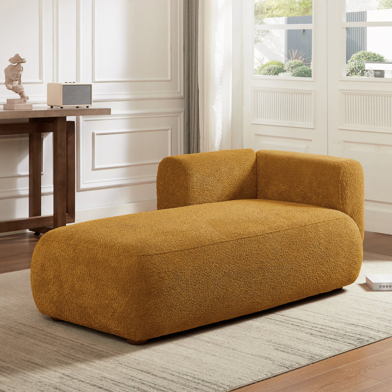Chaise longue rembourrée Christinia, Orange, Orienté à gauche (vu de face)