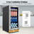 15 Inch Built-in/Freestanding Beverage Refrigerator Cooler 130 Can Beer Cooler Mini Beer Drink Fridge with Glass Door and Lock Under Counter Classic Series