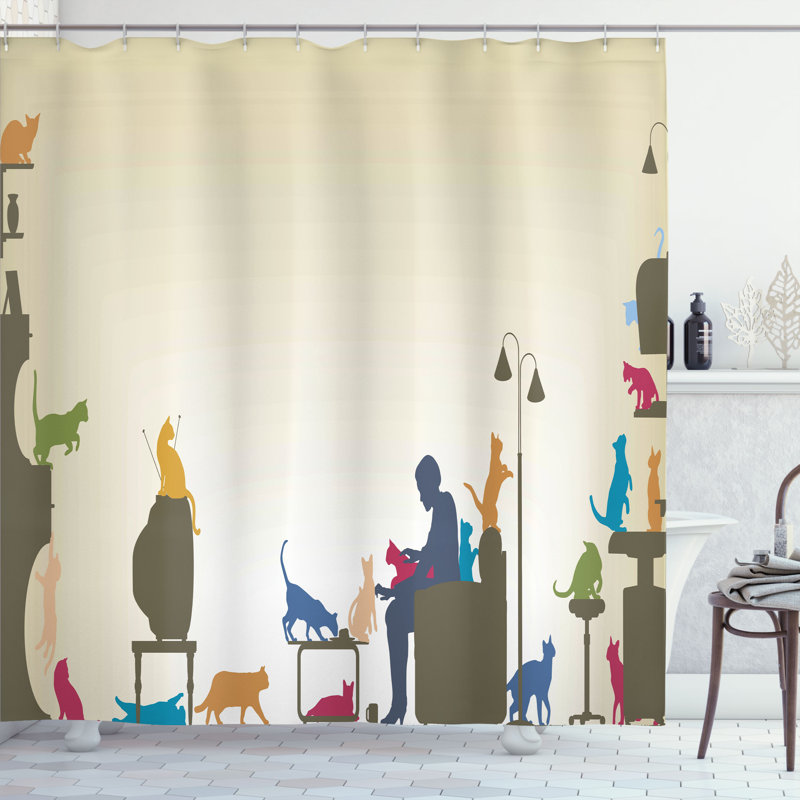 Shower Curtain with Hooks Included, 75"H x 69"W
