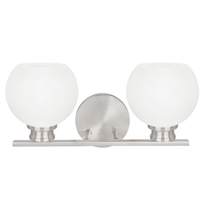 2-Light Brushed Nickel Vanity Light