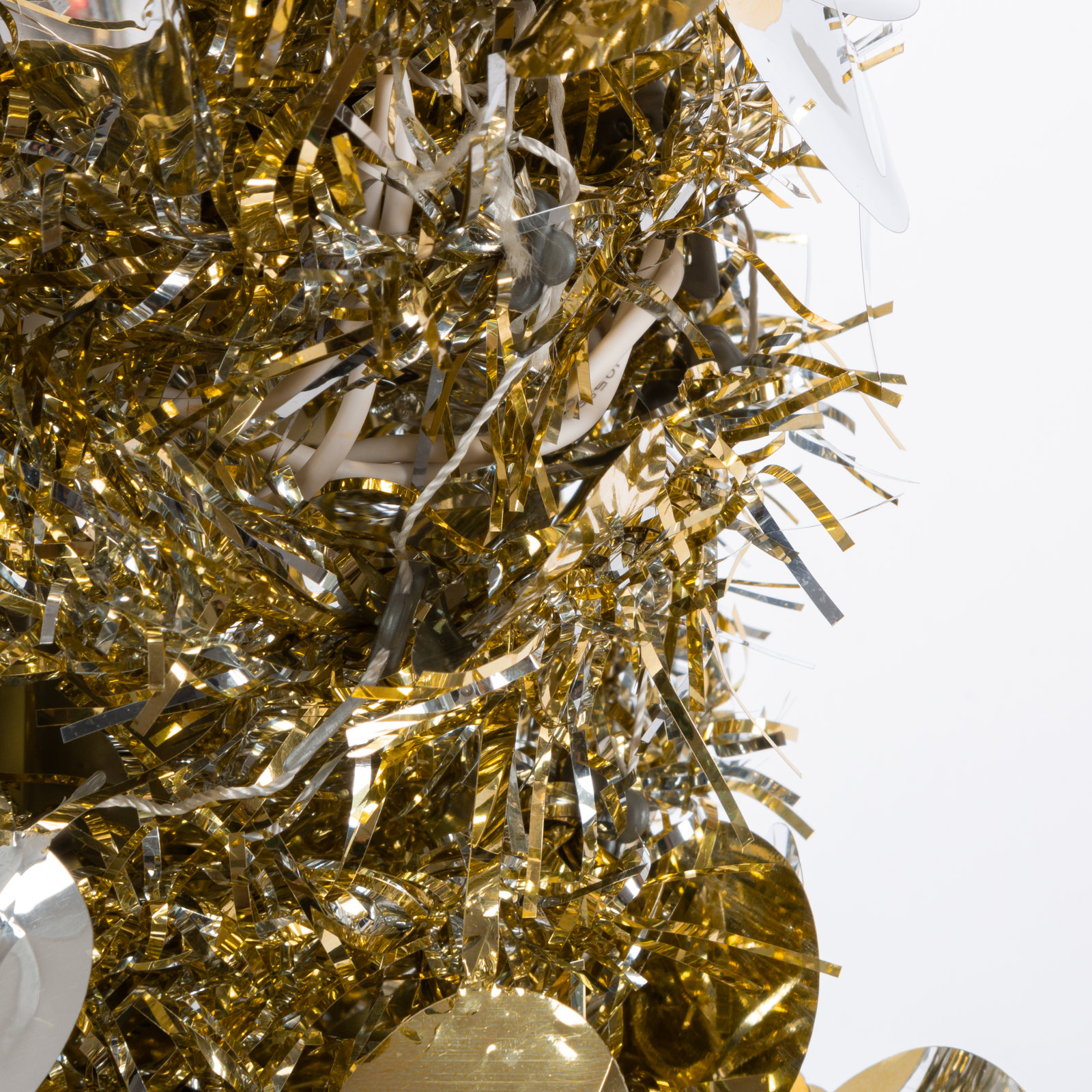 65In Tinsel Popup Christmas Tree With 50 Prelit Leds, Gold/Silver