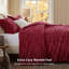 Ensembles d'édredon pour grand lit - 3 pièces de literie moelleuse rouge foncé moelleuse, esthétique rayée confortable pour les chambres modernes et d'amis, décoration intérieure de luxe toutes saisons-138001056-138001059