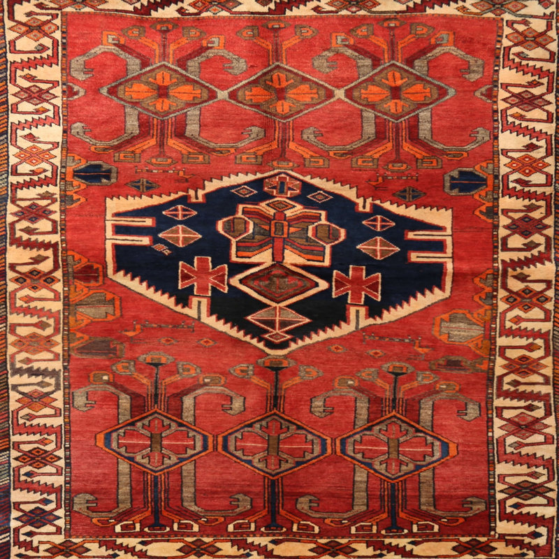 Tapis rouge à motif sud-ouest, Carré 6 pi