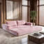 Canapé-lit futon convertible avec assise profonde et coussins en velours côtelé nuageux