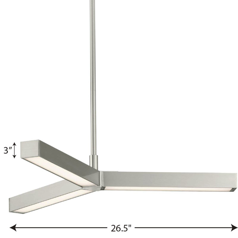 Farihah 3 - Light Dimmable LED Modern Linear Chandelier