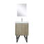 Ensemble de meuble-lavabo rustique en acacia l 24 po x P 20 po, plateau en quartz blanc, robinet en nickel brossé et miroir de 18 po