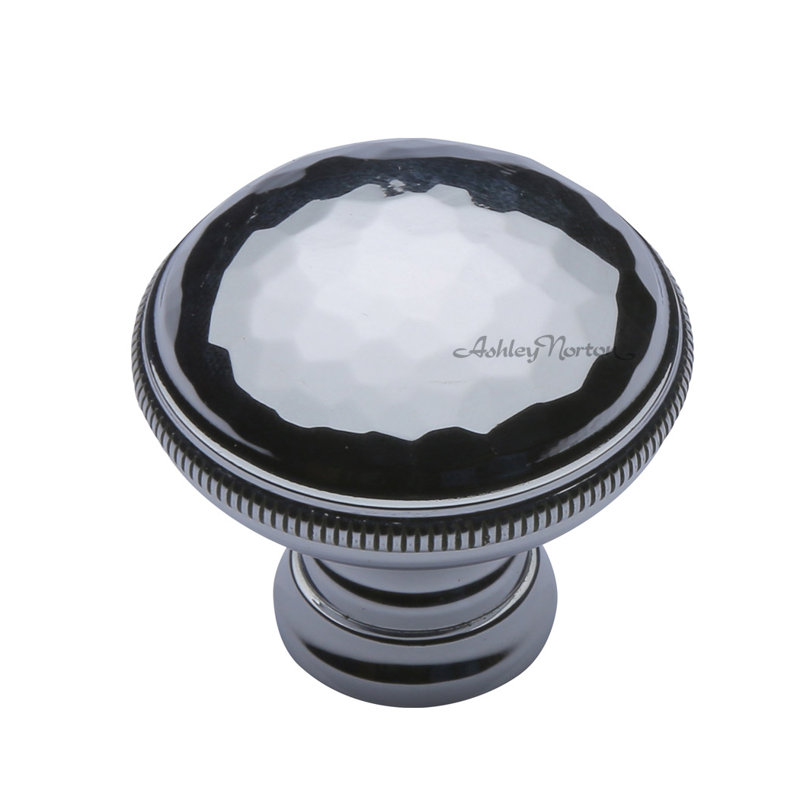 Polished Chrome Mushroom Knob with Hammered Texture