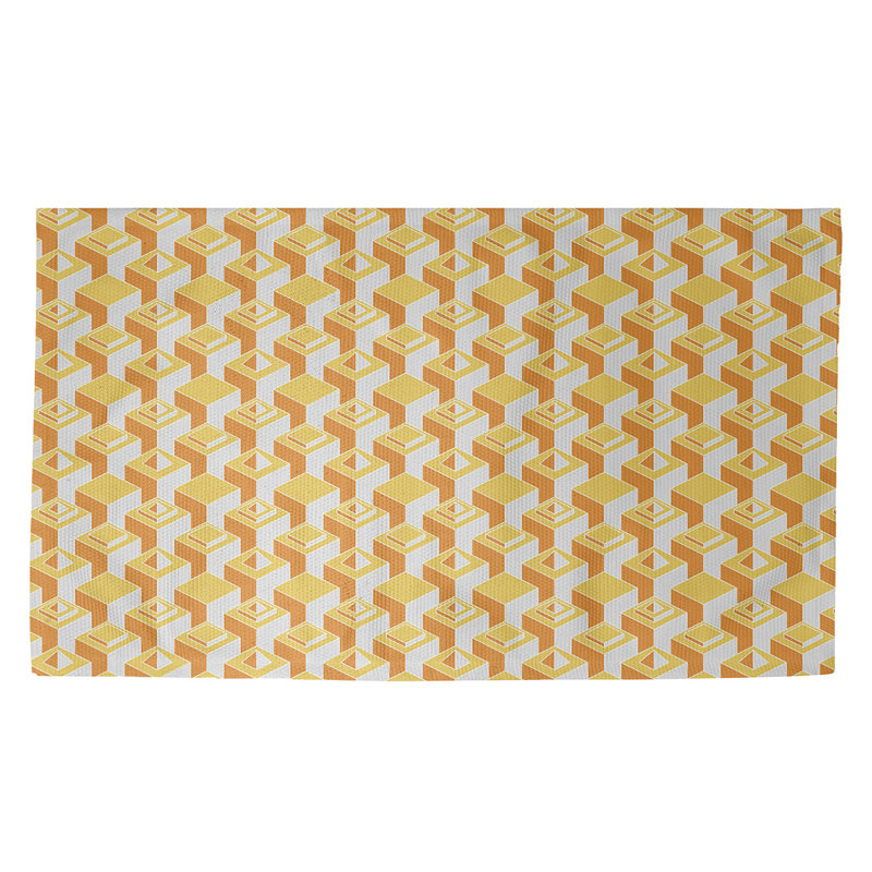 Gratte-ciels jaunes Tapis décoratif, Rectangle 2 pi x 3 pi