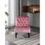 Chaise tendance en velours rose pour la maison - Chaise d'appoint sans accoudoirs rembourrée d'éponge, chambre et salon idéaux-783285324